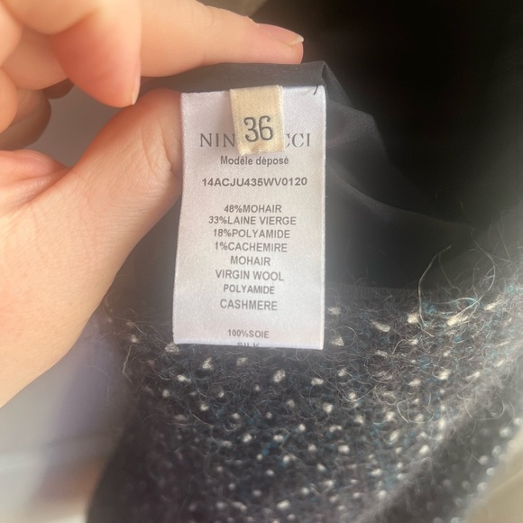 NEW Nina Ricci Black Flared Skirt Tweed Career Wear Party Cocktail Mini Skirt XS - Picture 8 of 10